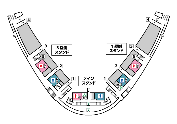 硬式野球場 フロア平面図