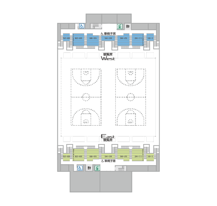 屋内球技場2回 フロア平面図