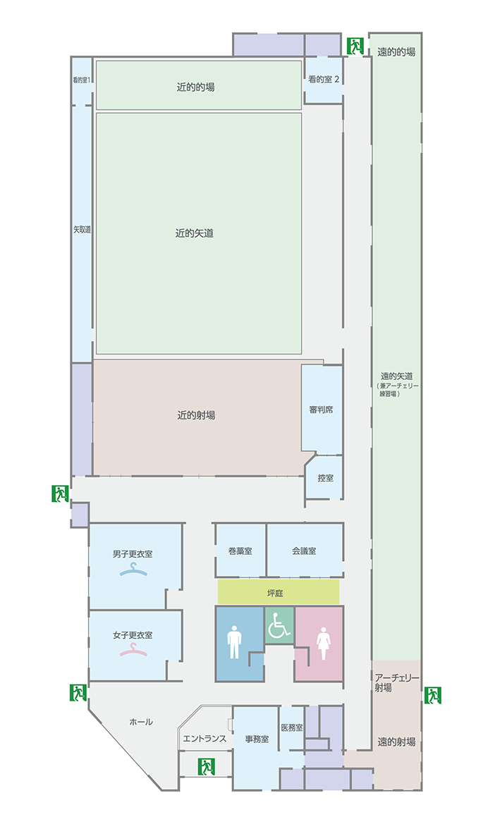 弓道場 フロア平面図