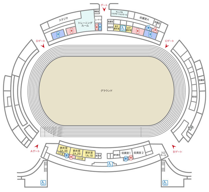陸上競技場 フロア平面図