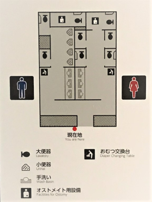 2階北西エリア 男女トイレ