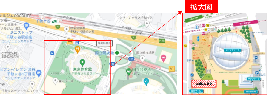 アラビアンレストランオアシスの場所を示した地図